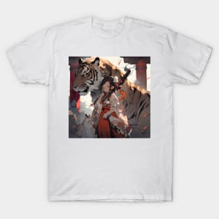 Japanese Beauty and the Fierce Tiger T-Shirt